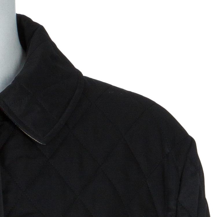 Pre Owned Burberry Black Diamond Quilted Jacket M
