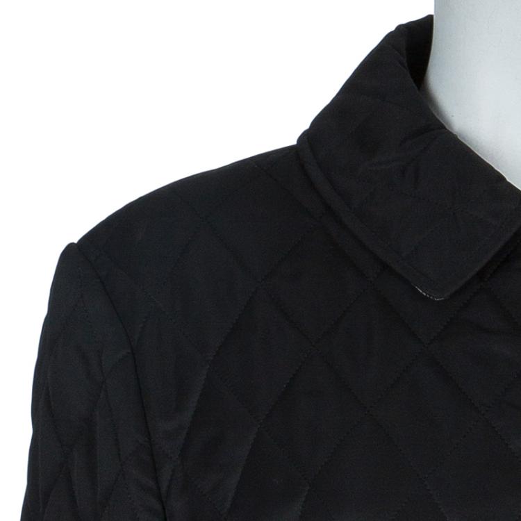Pre Owned Burberry Black Diamond Quilted Jacket M