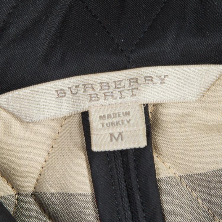 Pre Owned Burberry Black Diamond Quilted Jacket M