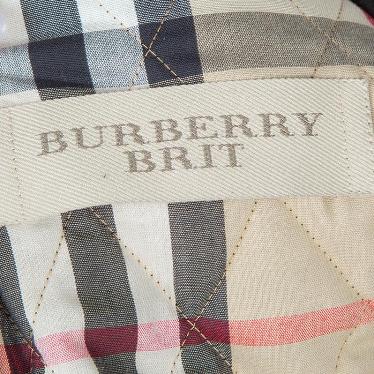 Pre Owned Burberry Black Diamond Quilted Jacket M