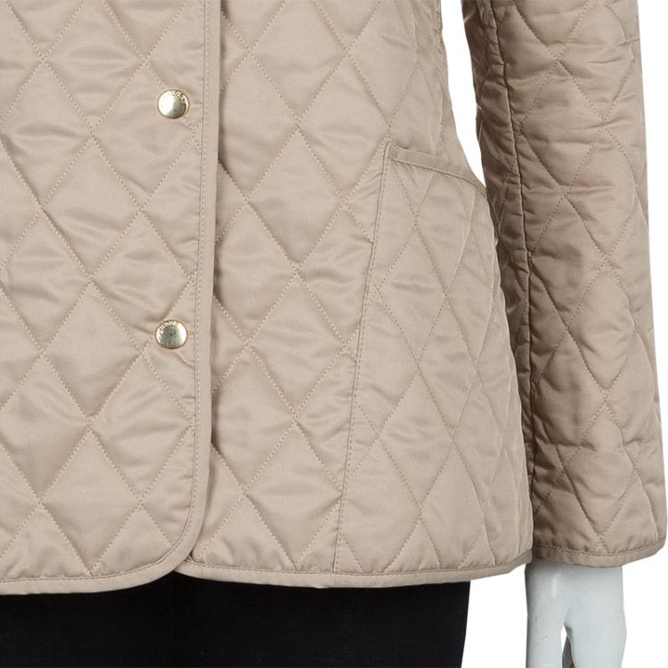 Pre Owned Burberry Beige Diamond Quilted Jacket S