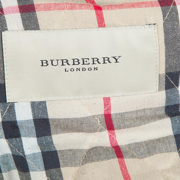 Pre Owned Burberry Beige Diamond Quilted Jacket S