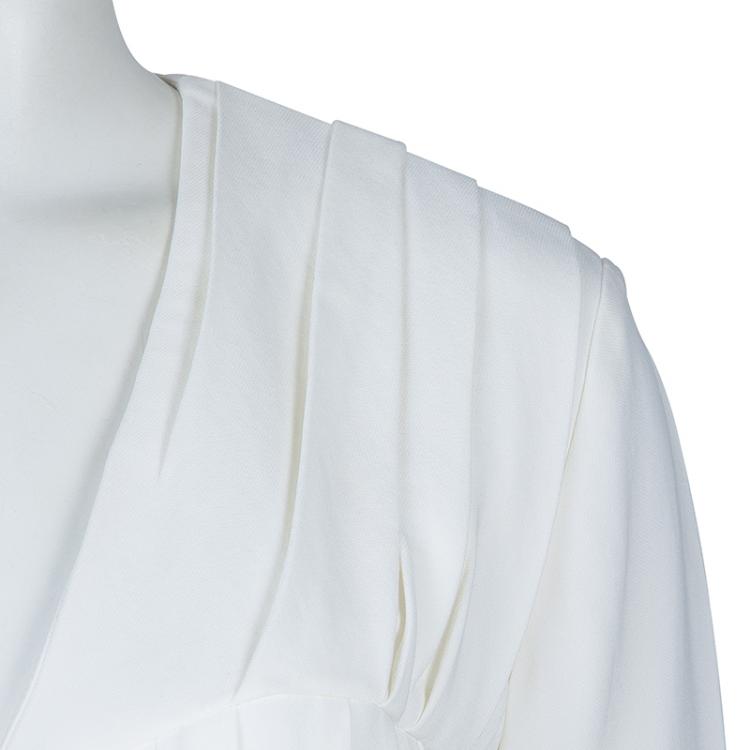Pre Owned Burberry Prorsum Off-white Pleated Dress M