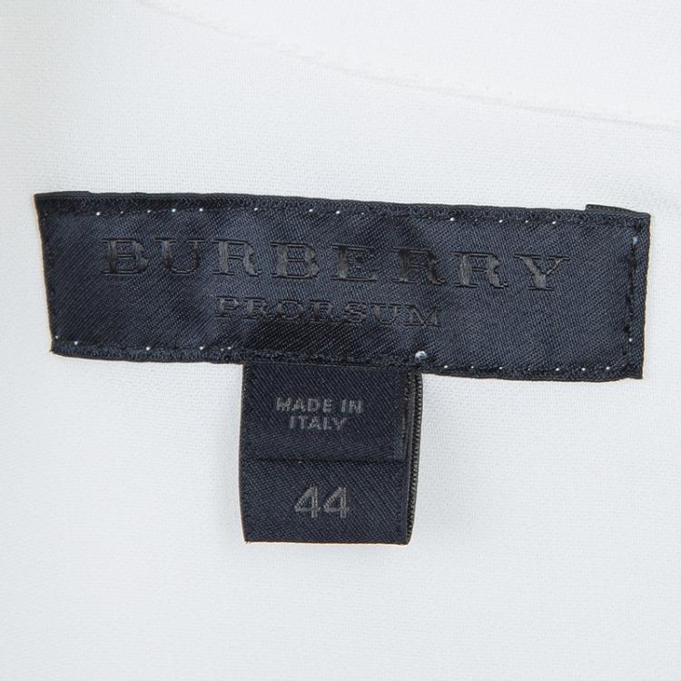 Pre Owned Burberry Prorsum Off-white Pleated Dress M