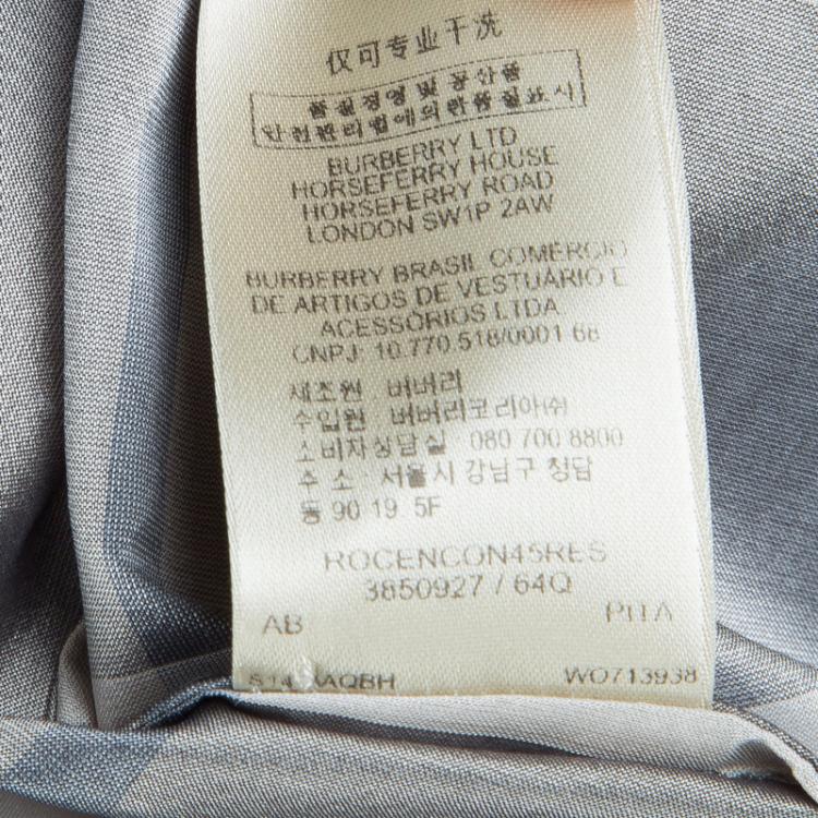 Pre Owned Burberry Grey Novacheck Long Sleeve Button Down Shirt M