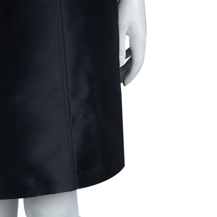 Pre Owned Burberry Black Short Sleeve Sheath Dress S
