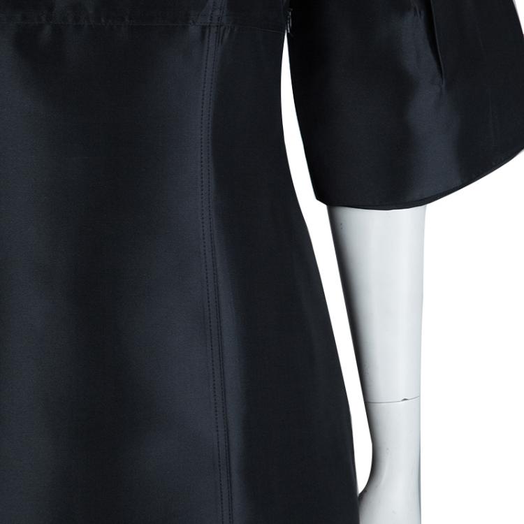 Pre Owned Burberry Black Short Sleeve Sheath Dress S