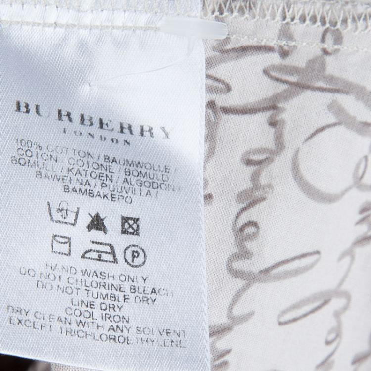 Pre Owned Burberry Beige Monogram Print Cotton Long Sleeve Buttondown Shirt M  