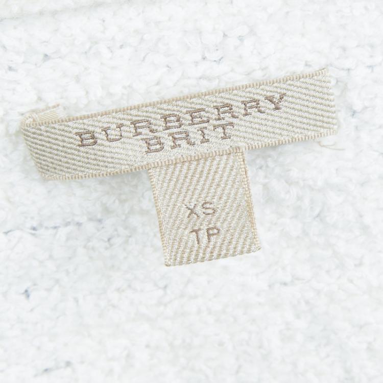 مملوكة مسبقًا Burberry Brit White Long Sleeve Crew NeckSweater XS