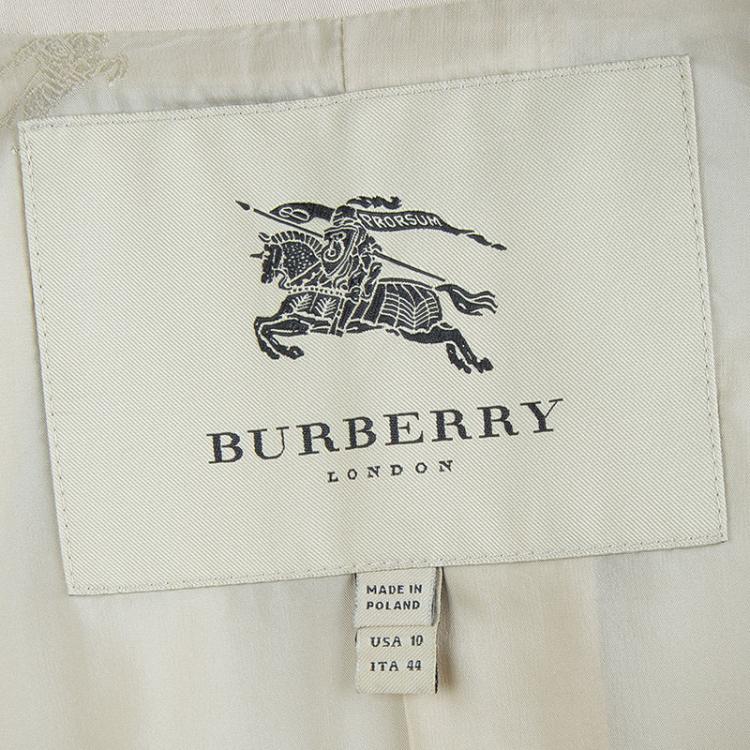 Pre Owned Burberry Beige Cotton Double Breasted Belted Trench Coat M