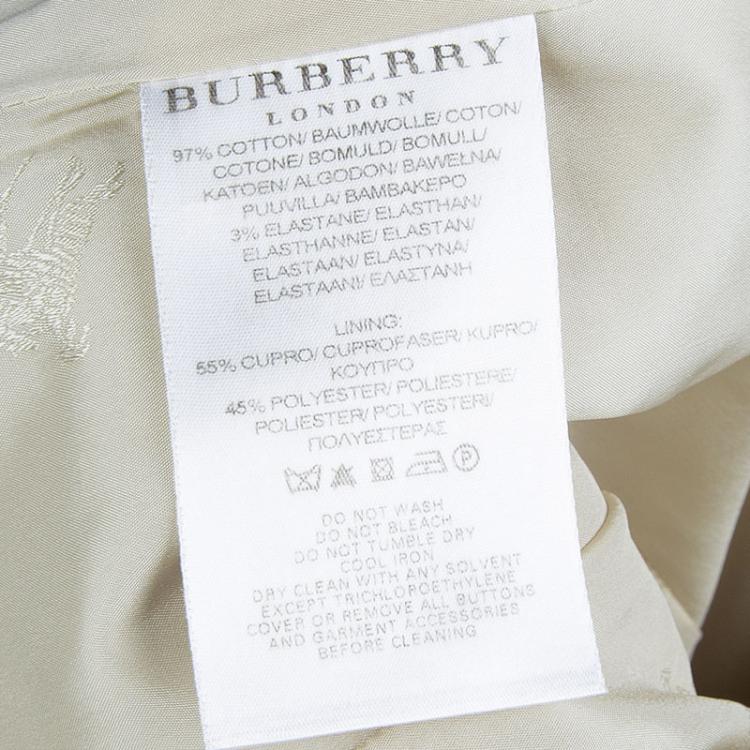 Pre Owned Burberry Beige Cotton Double Breasted Belted Trench Coat M
