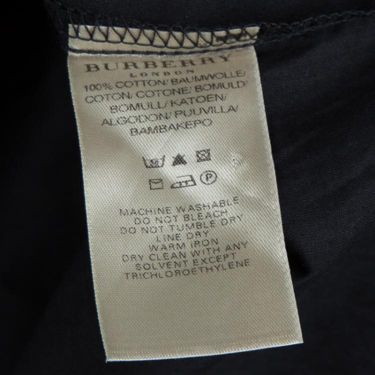 Pre Owned Burberry Black Cotton Gathered Pintuck Detail Long Sleeve Top S
