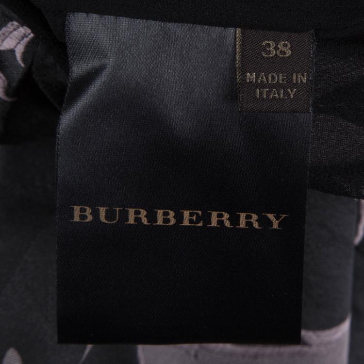 Pre Owned Burberry Grey Floral Jacquard Bustier Dress S