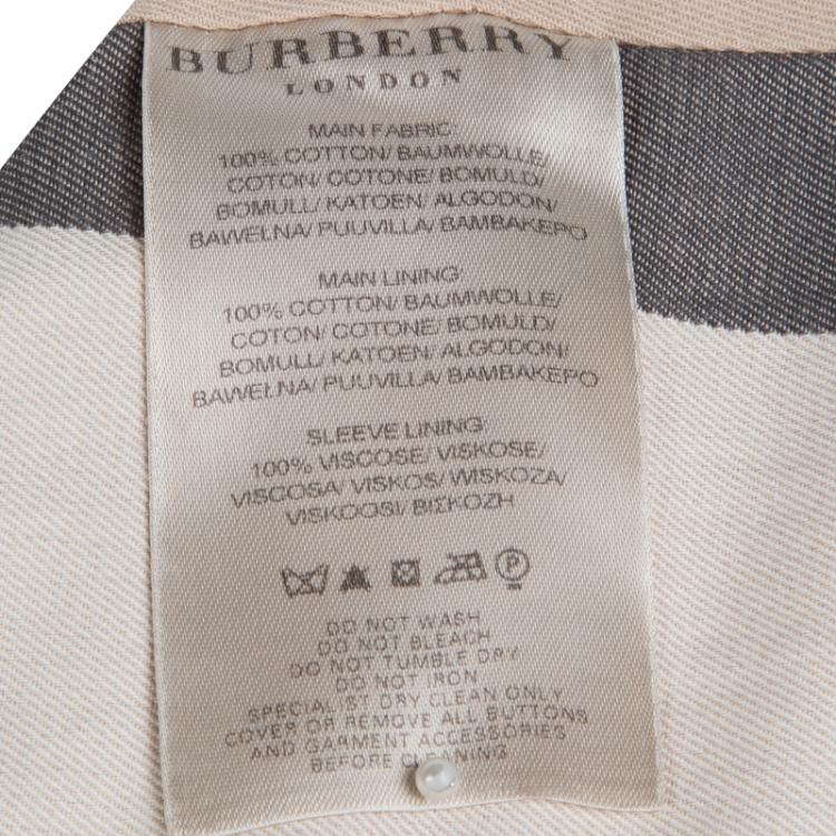 Pre Owned Burberry Beige Cotton Double Breasted Belted Trench Coat S