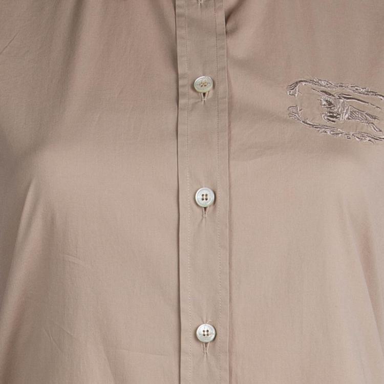 Pre Owned Burberry London Beige Button Down Cotton Shirt S