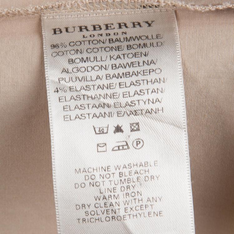 Pre Owned Burberry London Beige Button Down Cotton Shirt S