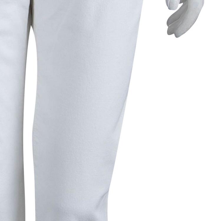 Pre Owned Burberry White Denim Straight Fit Jeans M