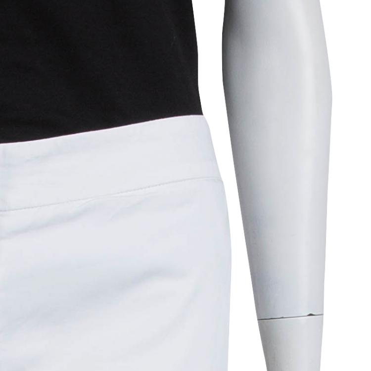 Pre Owned Burberry White Cotton Trousers M