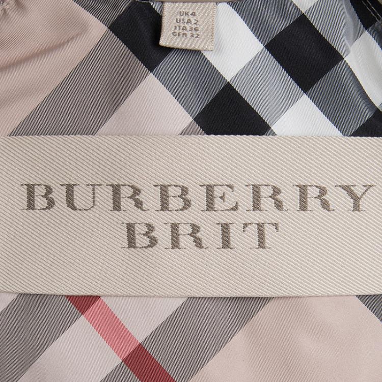 Pre Owned Burberry Brit Beige Double Breasted Overcoat XS