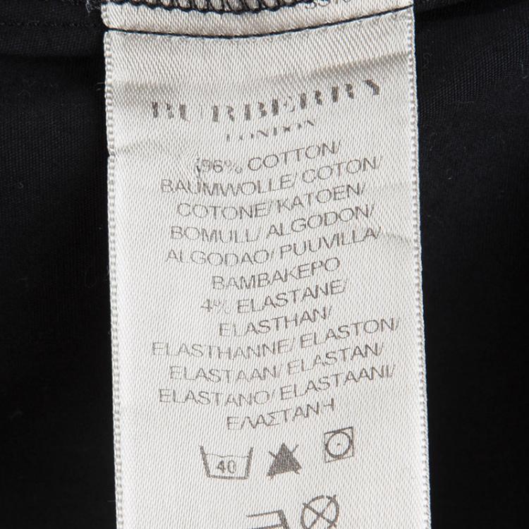 Pre Owned Burberry Brit Black Cotton Short Sleeve Button Down Shirt M