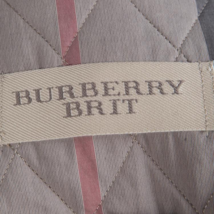 Pre Owned Burberry Brit Cream Diamond Quilted Jacket XL 