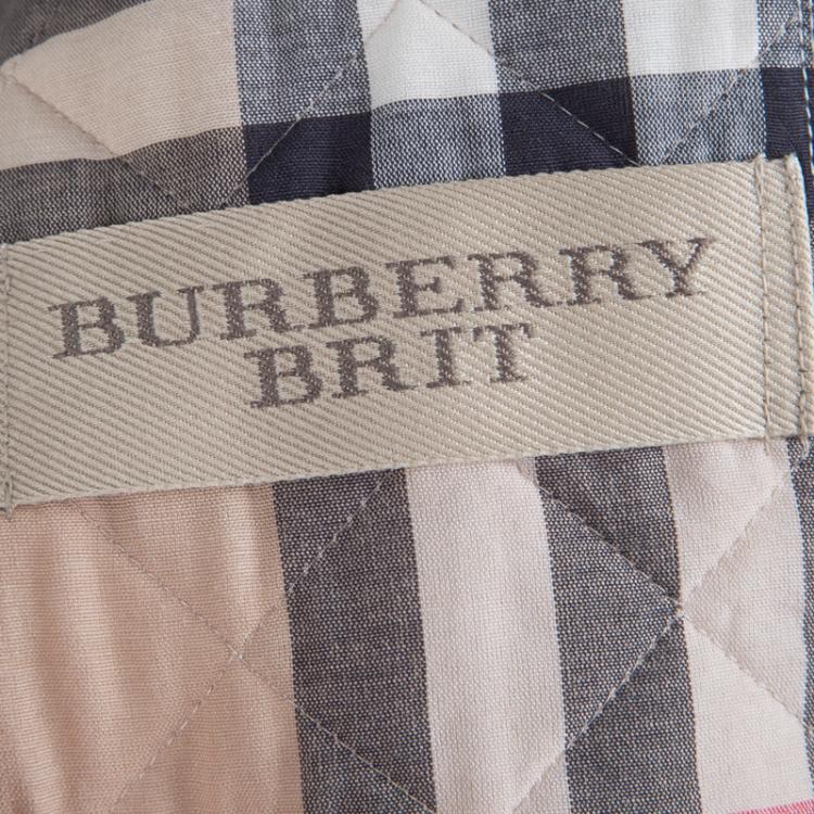 Pre Owned Burberry Brit White Diamond Quilted Jacket L
