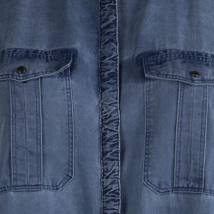 Pre Owned Burberry Blue Buttoned Down Long Sleeve Denim Shirt M