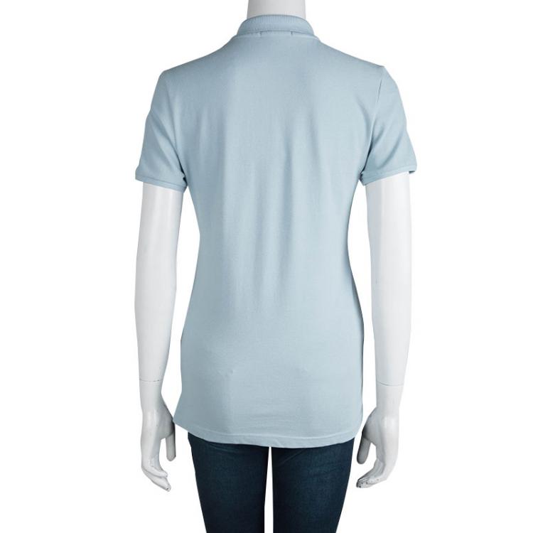 Pre Owned Burberry Brit Powder Blue Short Sleeve Polo T-Shirt M