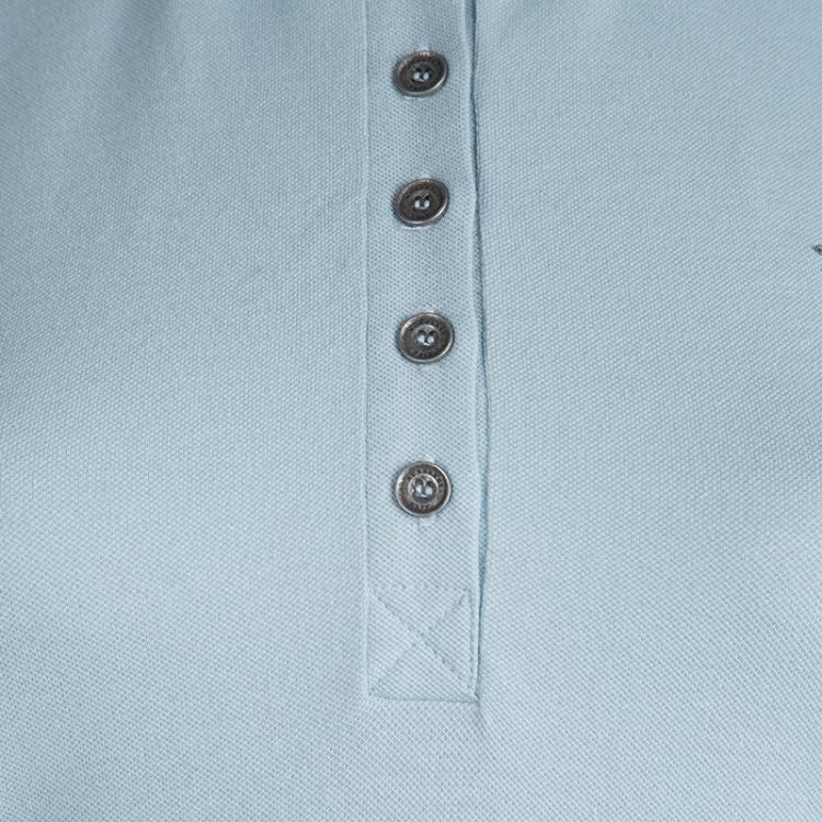 Pre Owned Burberry Brit Powder Blue Short Sleeve Polo T-Shirt M