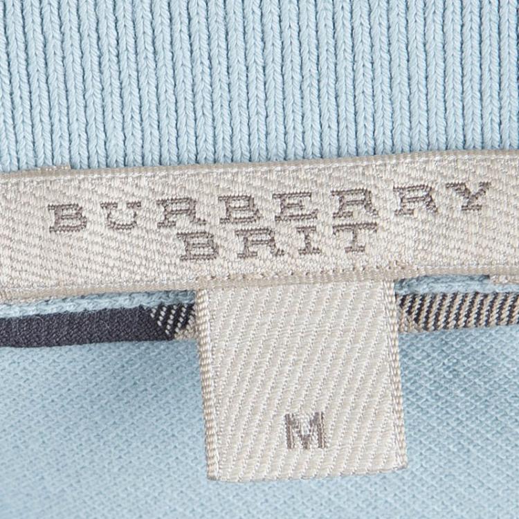 Pre Owned Burberry Brit Powder Blue Short Sleeve Polo T-Shirt M