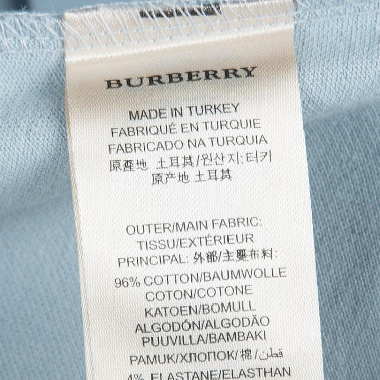 Pre Owned Burberry Brit Powder Blue Short Sleeve Polo T-Shirt M