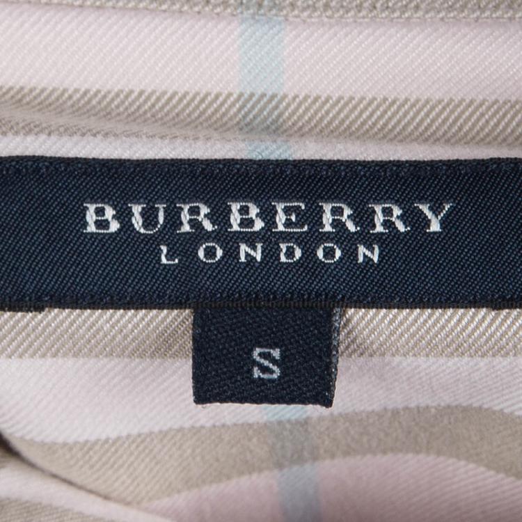 Pre Owned Burberry Pink Nova Check Long Sleeve Button Down Shirt S