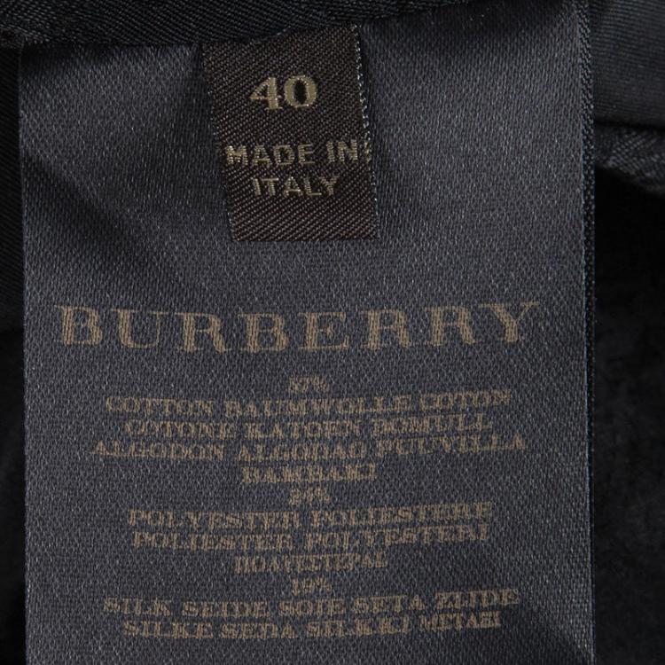 Pre Owned Burberry Black Bead Embellished Belted Trench Coat S