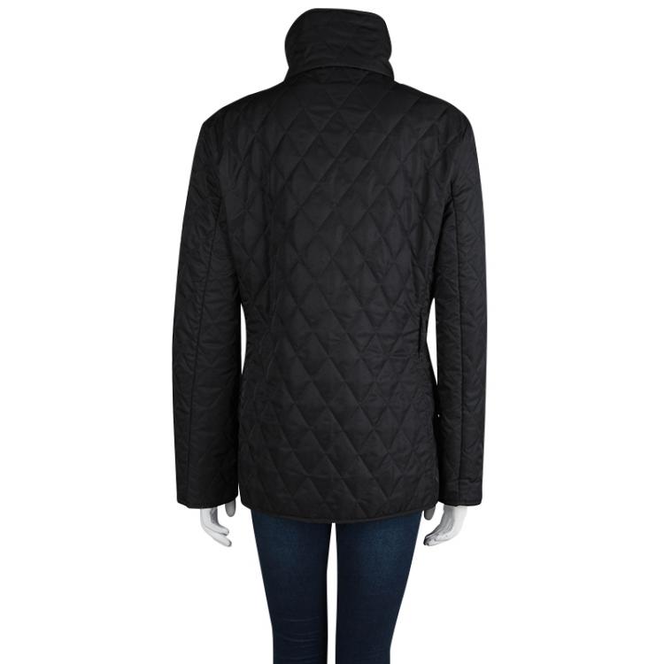 Pre Owned Burberry Black Diamond Quilted Jacket M