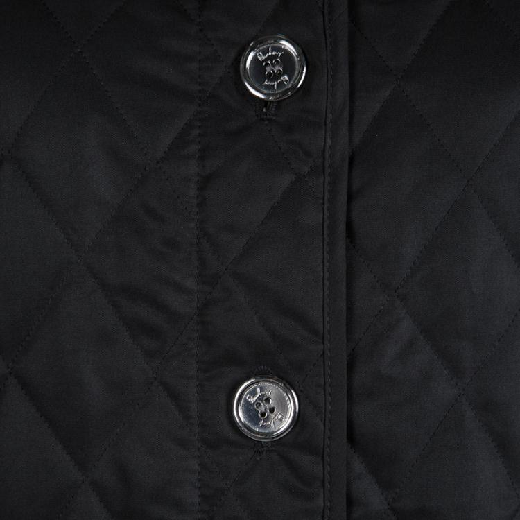 Pre Owned Burberry Black Diamond Quilted Jacket M