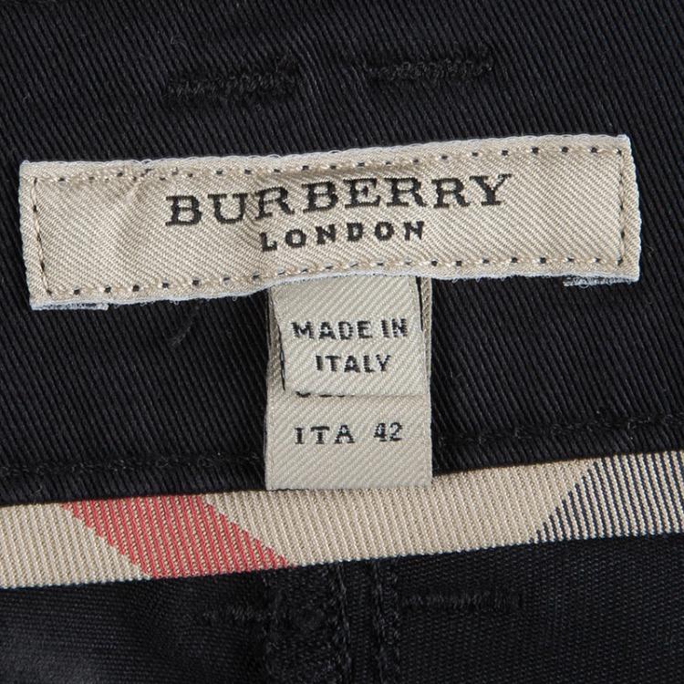 Pre Owned Burberry Black Straight Fit Trousers M