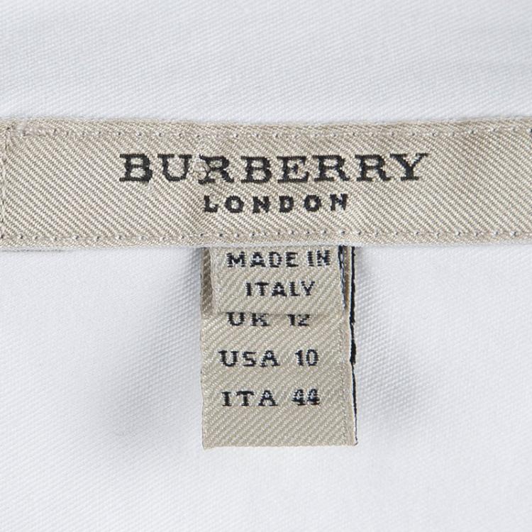 Pre Owned Burberry White Knee Length Pencil Skirt M
