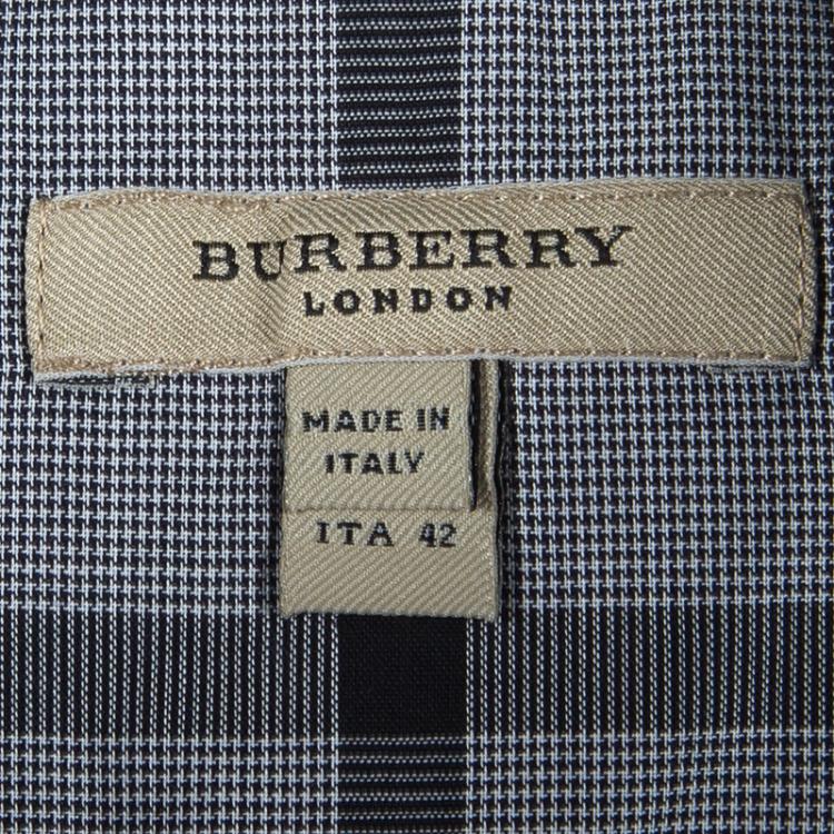 Pre Owned Burberry Grey Nova Check Cotton Pleated Belted Skirt M
