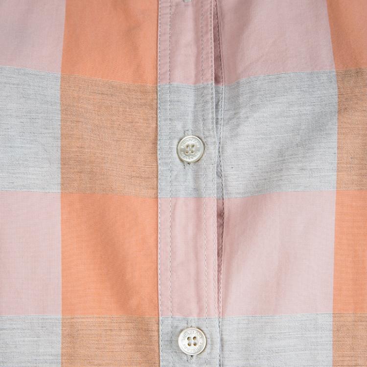 Pre Owned Burberry Brit Multicolor Checked Cotton Long Sleeve Button Front Shirt S
