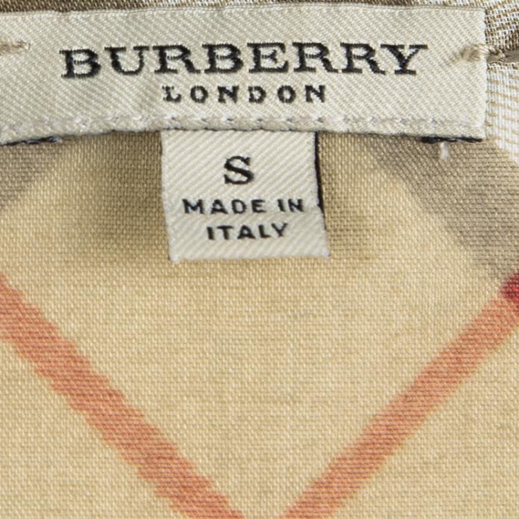 Pre Owned Burberry London Beige Novacheck Cotton Tunic S