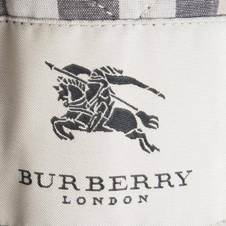 Pre Owned Burberry Black Diamond Quilted Belted Jacket L