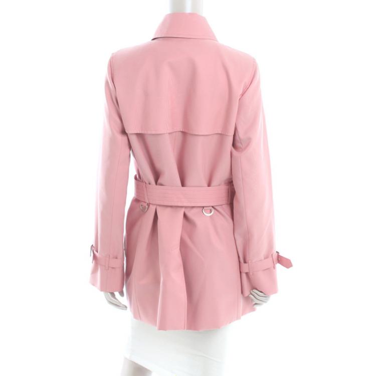 Pre Owned Burberry London Pink Cotton Trench Coat S