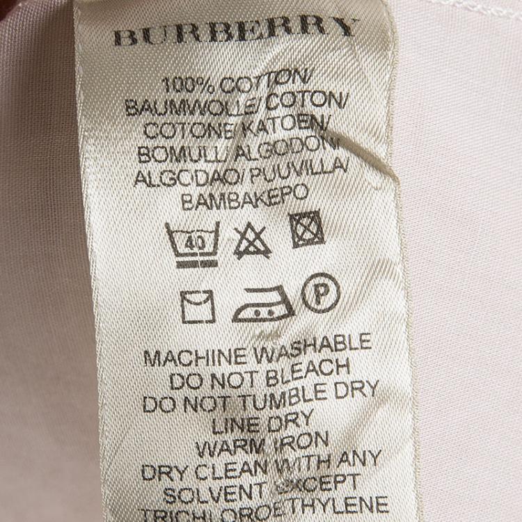 Pre Owned Burberry Pink Cotton Ruffle Placket Detail Blouse S