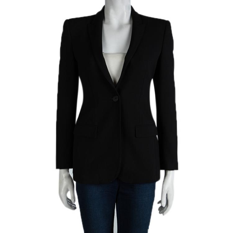 Pre Owned Burberry Black Notched Collar Tailored Blazer XS