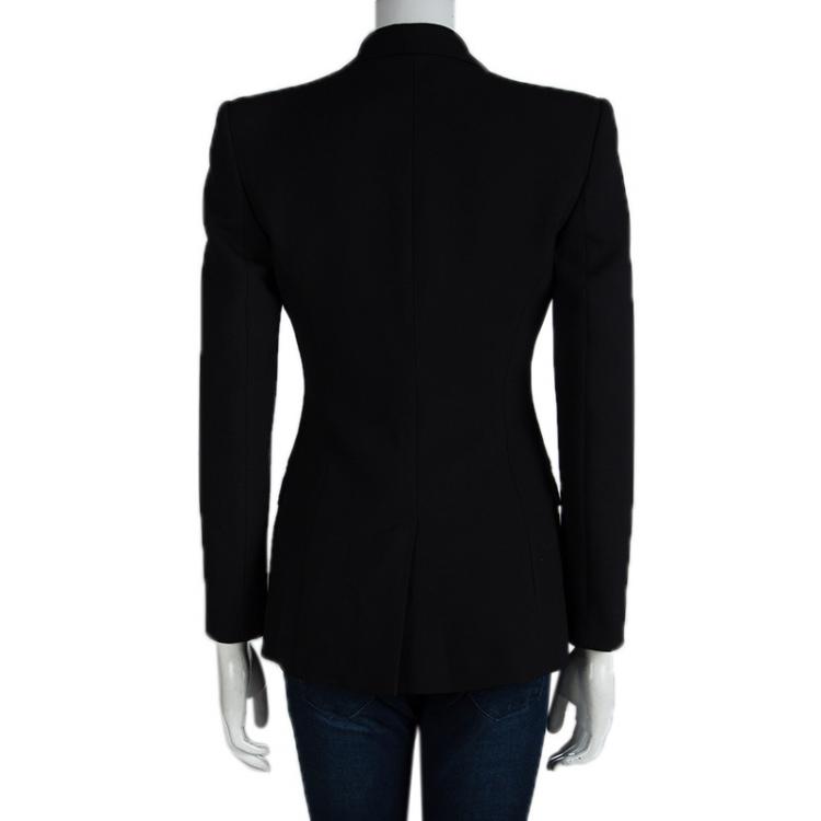 Pre Owned Burberry Black Notched Collar Tailored Blazer XS