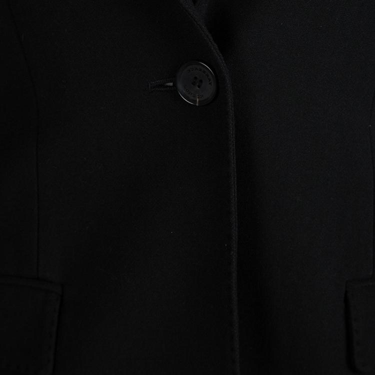 Pre Owned Burberry Black Notched Collar Tailored Blazer XS