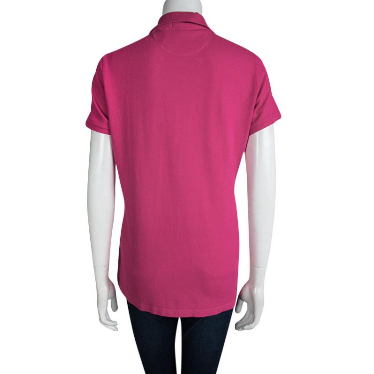 Pre Owned Burberry Brit Pink Short Sleeve Polo T-Shirt L