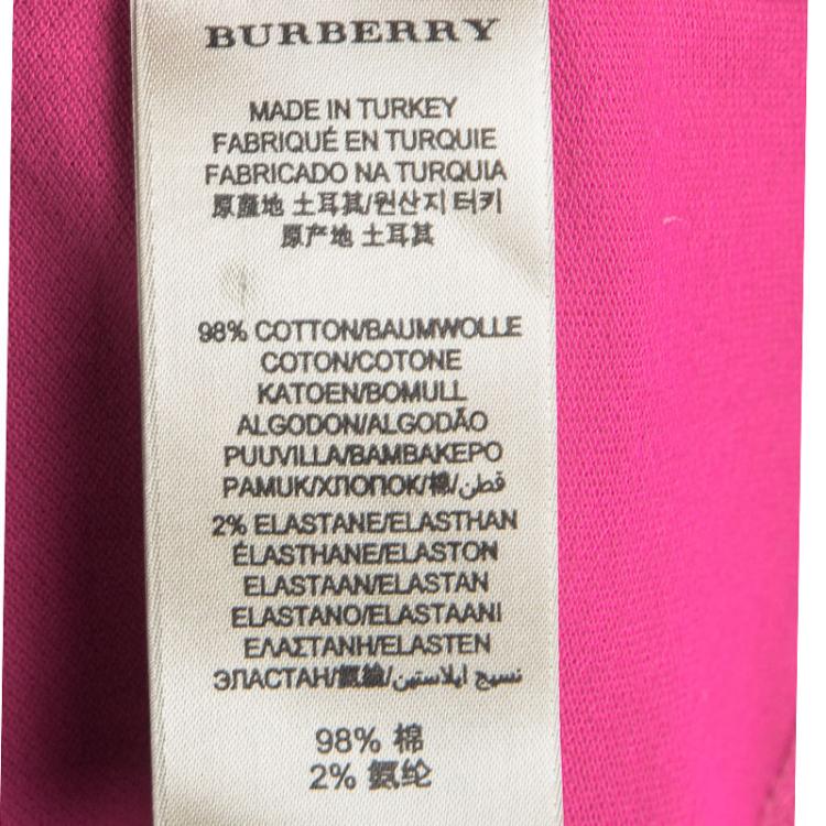 Pre Owned Burberry Brit Pink Short Sleeve Polo T-Shirt L