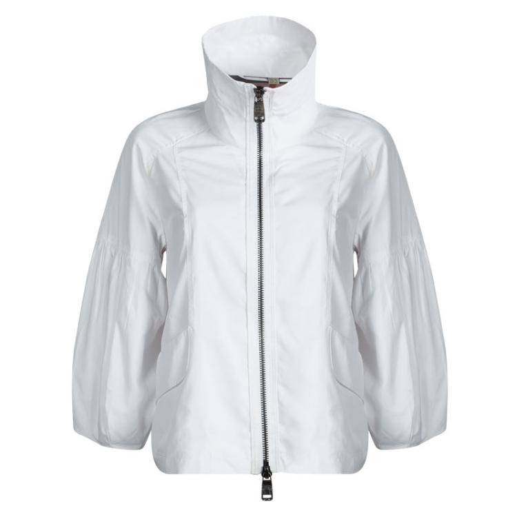 Måne Egenskab samle Burberry London White Zip Front Gathered Sleeve Nylon Jacket M Burberry |  TLC