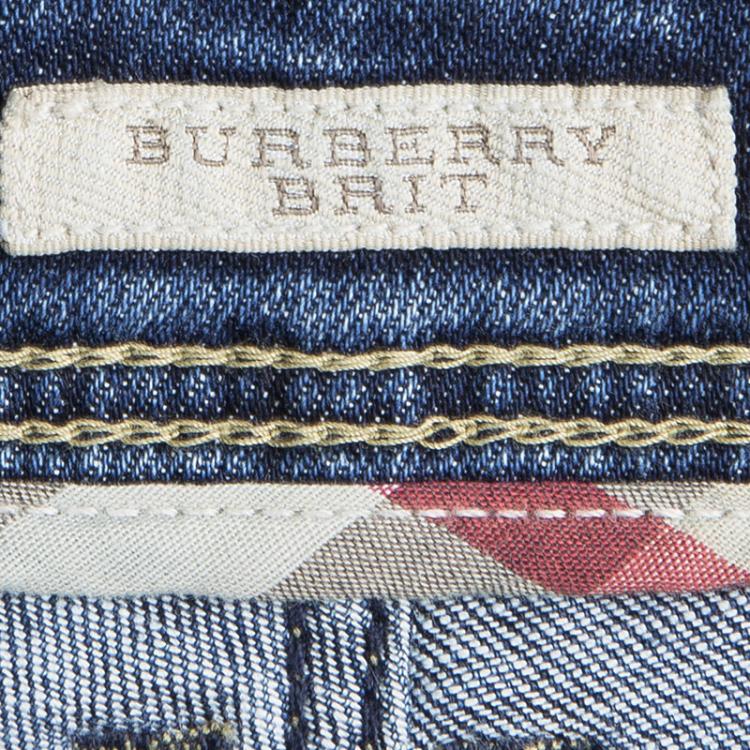 Pre Owned Burberry Brit Indigo Slim Fit Kensington Jeans L